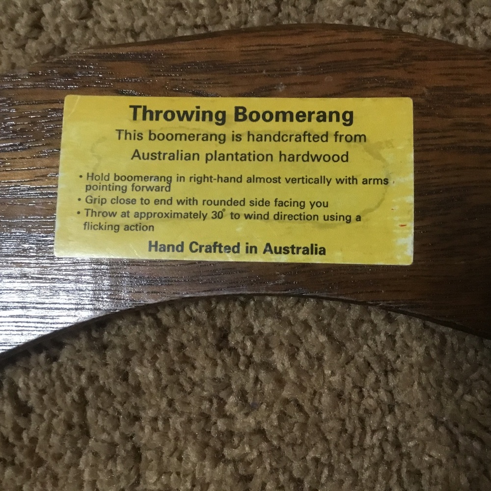 Australia Throwing Boomerang Hand Crafted in Australia - Picture 4 of 16